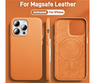 [해외] 가죽 케이스 아이폰 16용 럭셔리 가죽 마그네틱 케이스 15 14